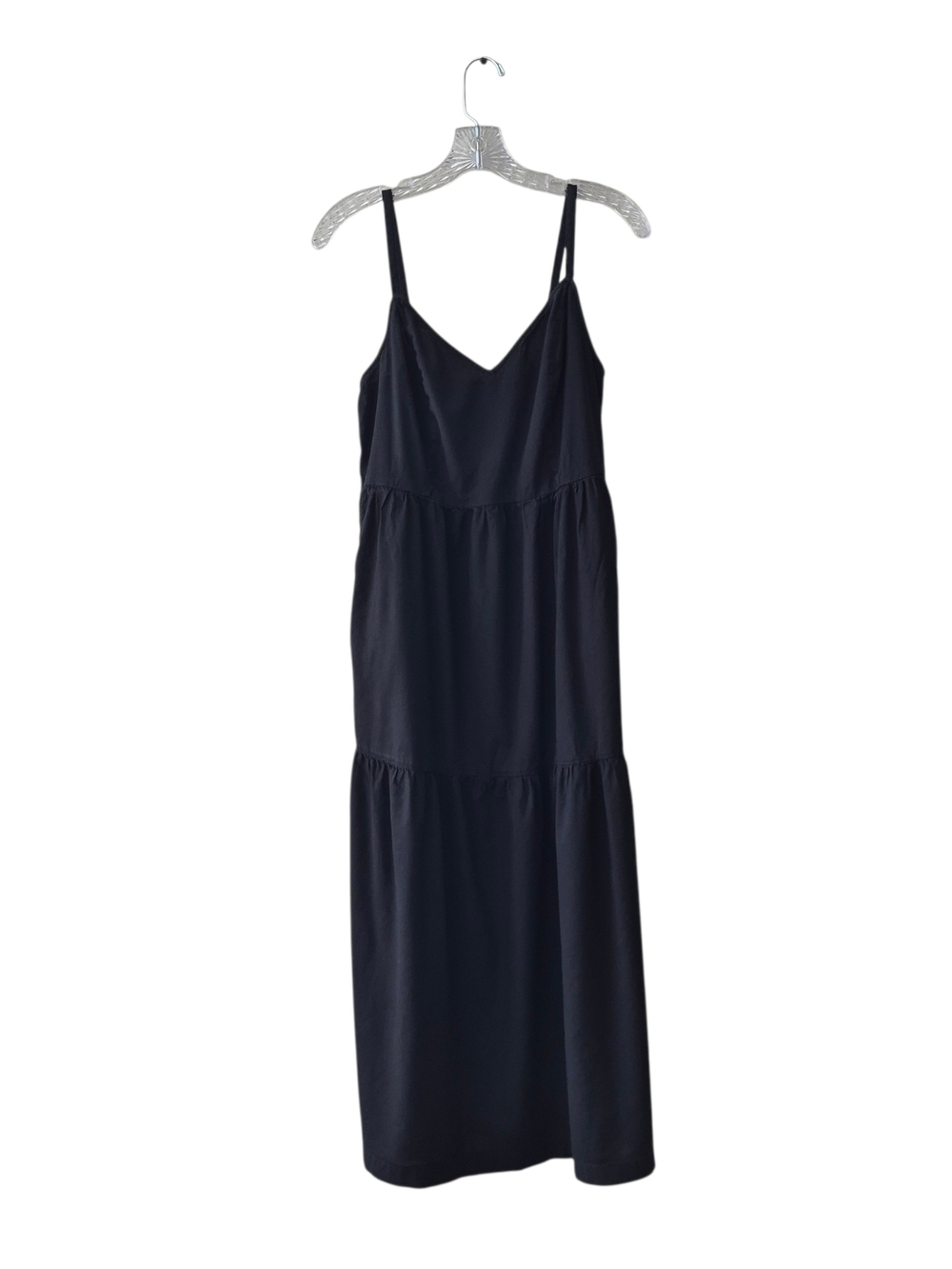 ​Old Navy Dress Women's S Black Maxi Cami Tiered Sleeveless Cotton With Pockets